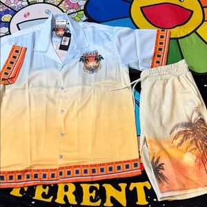Left Point Miami Short Sleeve Shirt with Plus Eighteen Short Size M